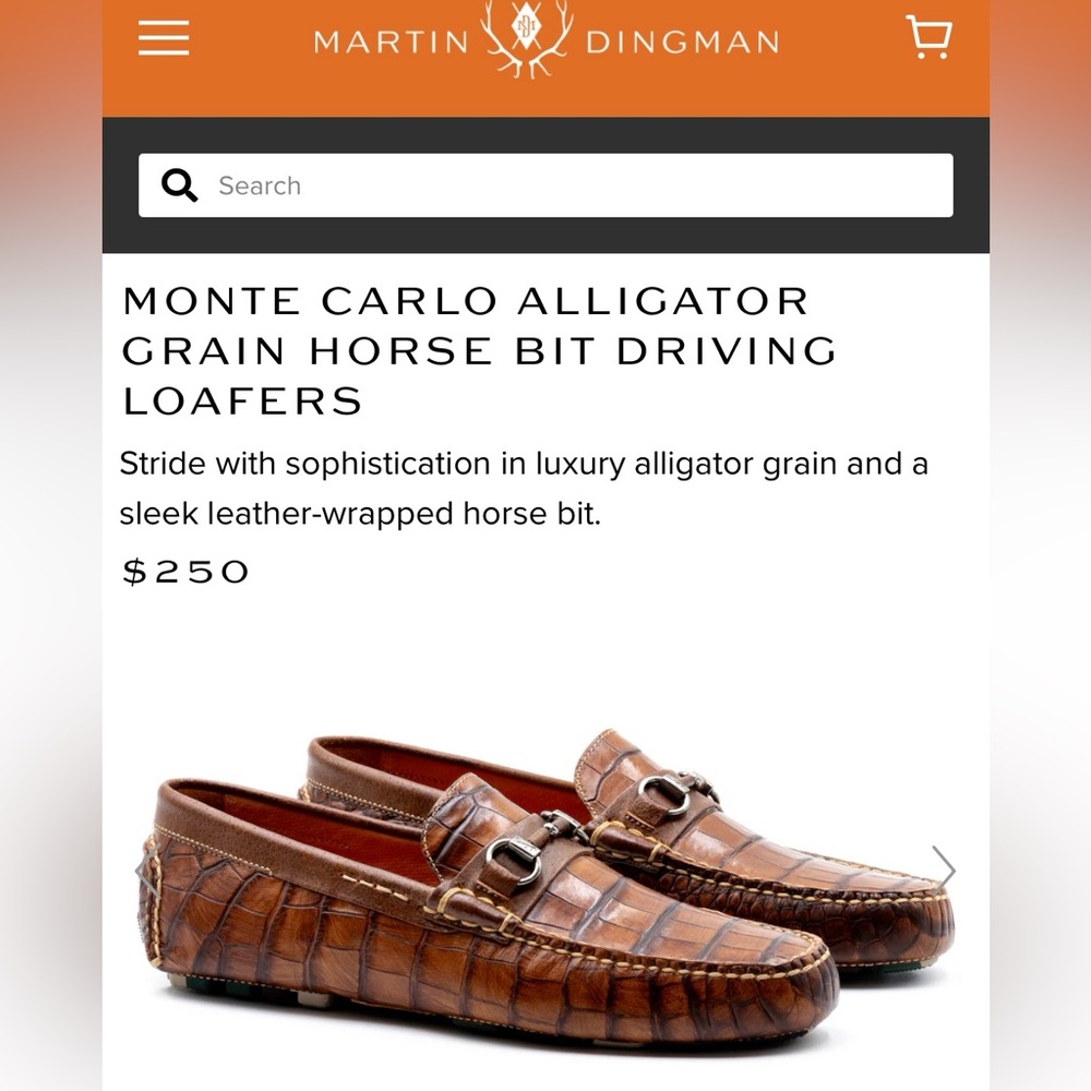 Martin Dingman Monte Carlo Alagator grain horse bit driving loafers 9.5